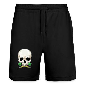 Fléchette tête de mort - Short de jogging bio TRAINER Stanley/Stella unisexe - noir - Devant - Nik (191cm) & Marisol (170cm)