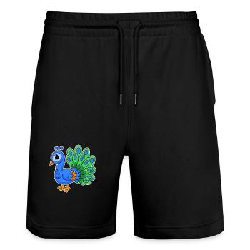 Paon - Short de jogging bio TRAINER Stanley/Stella unisexe - noir - Devant - Nik (191cm) & Marisol (170cm)