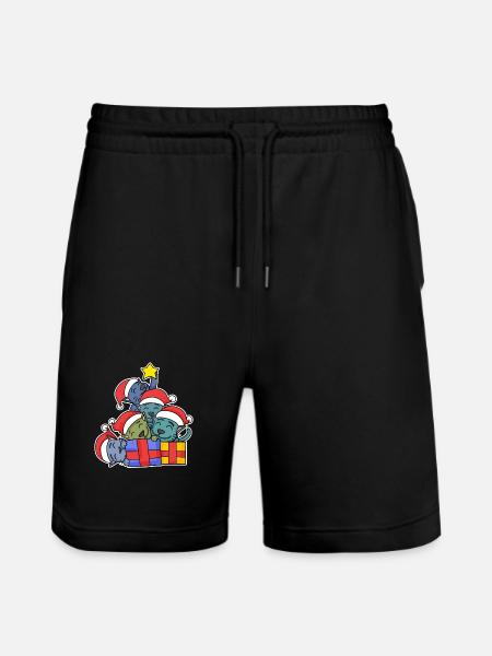 Cat Tree Christmas Christmas Tree - Stanley/Stella Trainer Unisex Organic Jogging Shorts - black