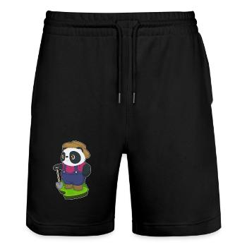 Ferme de pelles Panda Farmer - Short de jogging bio TRAINER Stanley/Stella unisexe - noir - Devant - Nik (191cm) & Marisol (170cm)
