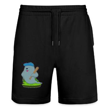 Battoir de baseball Seal - Short de jogging bio TRAINER Stanley/Stella unisexe - noir - Devant - Nik (191cm) & Marisol (170cm)