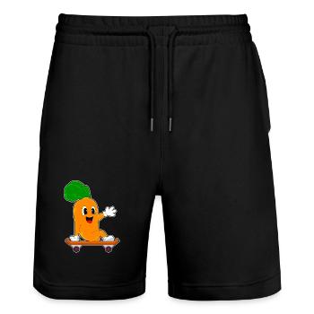 Carrot Skater Skateboard Sport - Stanley/Stella Trainer Unisex Organic Jogging Shorts - black - Front - Nik (191cm) & Marisol (170cm)