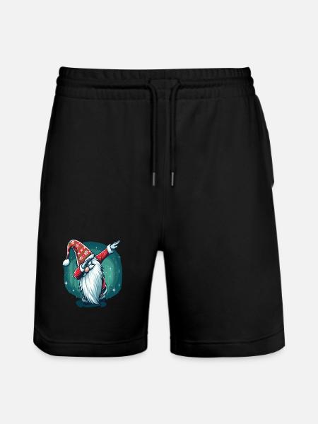 Dabbing Christmas Gnome - Stanley/Stella Trainer Unisex Organic Jogging Shorts - black