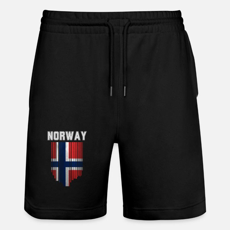 Norwegian flag, Norwegian pride - Stanley/Stella Trainer Unisex Organic Jogging Shorts - black