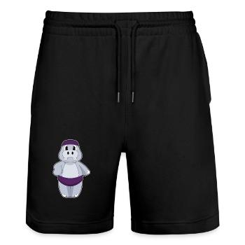 Été du bonnet de baignade hippopotame - Short de jogging bio TRAINER Stanley/Stella unisexe - noir - Devant - Nik (191cm) & Marisol (170cm)