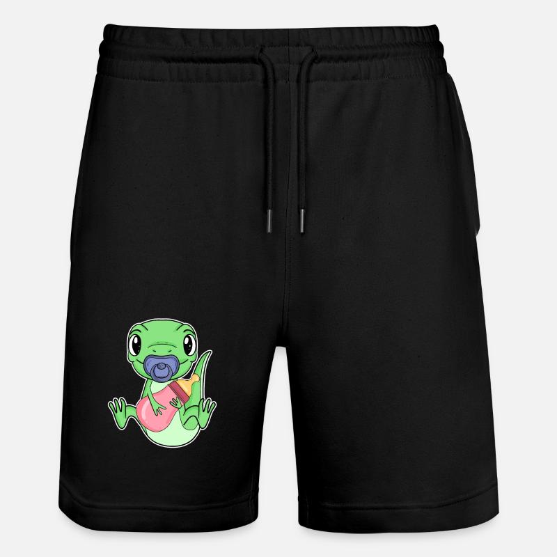 Motif de bébé lézard - Short de jogging bio TRAINER Stanley/Stella unisexe - noir