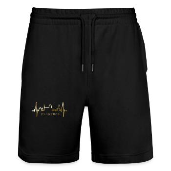 Florenz Skyline Italien Herzschlag I Love Firenze - Stanley/Stella Unisex Bio Joggingshorts Trainer  - Schwarz - Vorne - Nik (191cm) & Marisol (170cm)