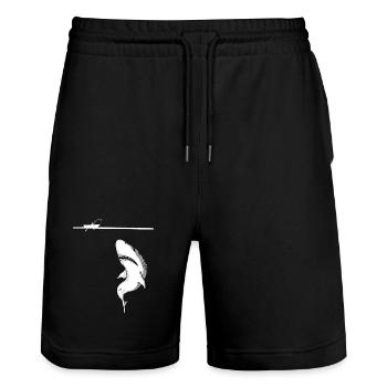 Big Fish - Stanley/Stella Trainer Unisex Organic Jogging Shorts - black - Front - Nik (191cm) & Marisol (170cm)