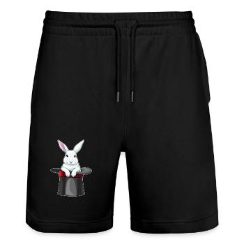 Chapeau haut de forme Bunny Wizard - Short de jogging bio TRAINER Stanley/Stella unisexe - noir - Devant - Nik (191cm) & Marisol (170cm)