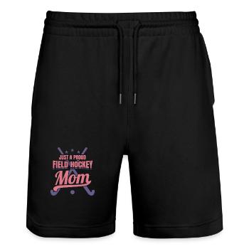 Hockey Mom - Stanley/Stella Trainer Unisex Organic Jogging Shorts - black - Front - Nik (191cm) & Marisol (170cm)