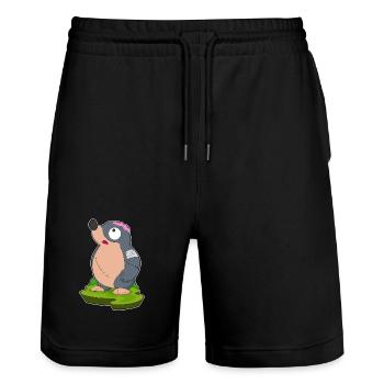 Taupe Halloween Zombie - Short de jogging bio TRAINER Stanley/Stella unisexe - noir - Devant - Nik (191cm) & Marisol (170cm)