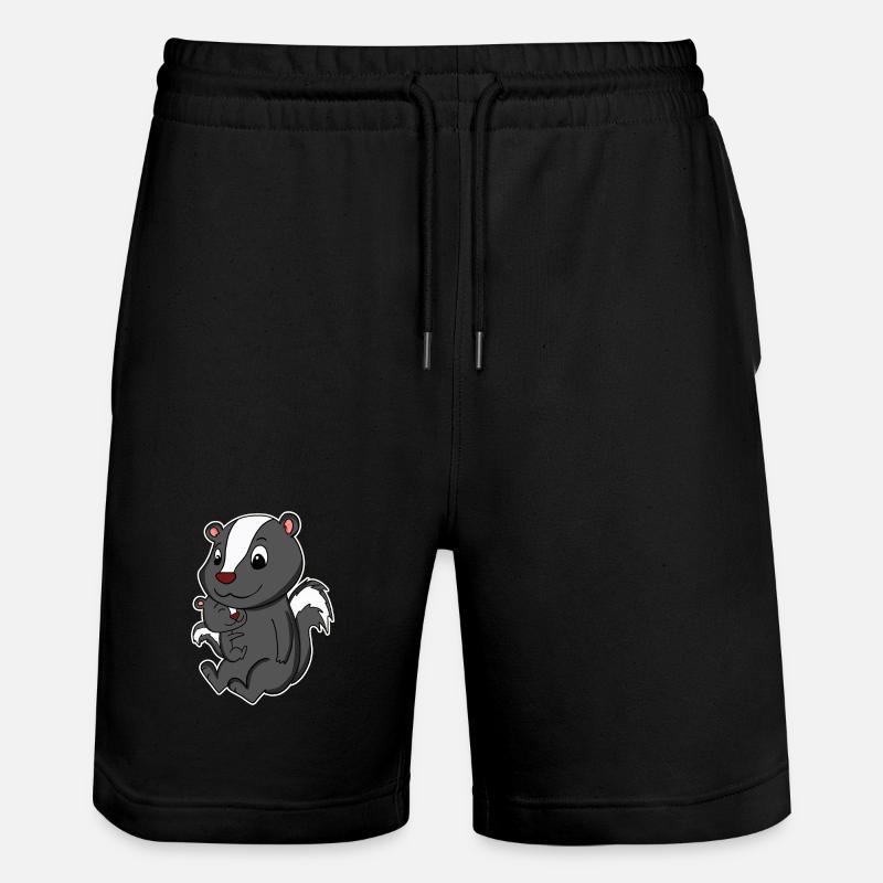 Skunk Family - Skunk avec bébé - Short de jogging bio TRAINER Stanley/Stella unisexe - noir