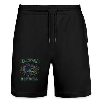 Settle Football - Stanley/Stella Unisex Bio Joggingshorts Trainer  - Schwarz - Vorne - Nik (191cm) & Marisol (170cm)