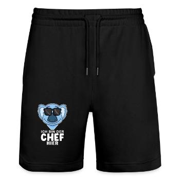 Koala - Stanley/Stella Unisex Bio Joggingshorts Trainer  - Schwarz - Vorne - Nik (191cm) & Marisol (170cm)