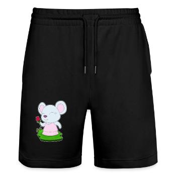Mouse Rose - Short de jogging bio TRAINER Stanley/Stella unisexe - noir - Devant - Nik (191cm) & Marisol (170cm)