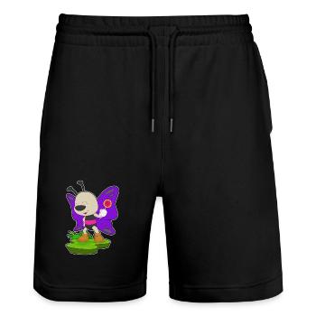 Schmetterling Lutscher - Stanley/Stella Unisex Bio Joggingshorts Trainer  - Schwarz - Vorne - Nik (191cm) & Marisol (170cm)