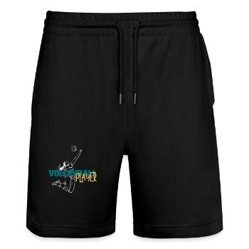 Volley Dive: Dynamic Player Duo - Stanley/Stella Trainer Unisex Organic Jogging Shorts - black - Front - Nik (191cm) & Marisol (170cm)