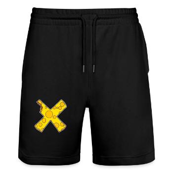 Fromage X Croix - Short de jogging bio TRAINER Stanley/Stella unisexe - noir - Devant - Nik (191cm) & Marisol (170cm)