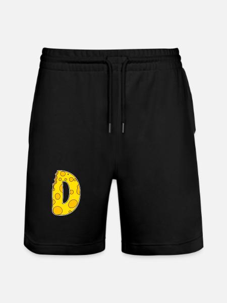 Bokstaven D - Begynnelsebokstaven D - Ostmotiv - Ekologiska joggingshorts Trainer unisex från Stanley/Stella - svart