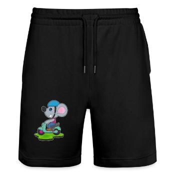 Mouse Scooter - Stanley/Stella Trainer Unisex Organic Jogging Shorts - black - Front - Nik (191cm) & Marisol (170cm)