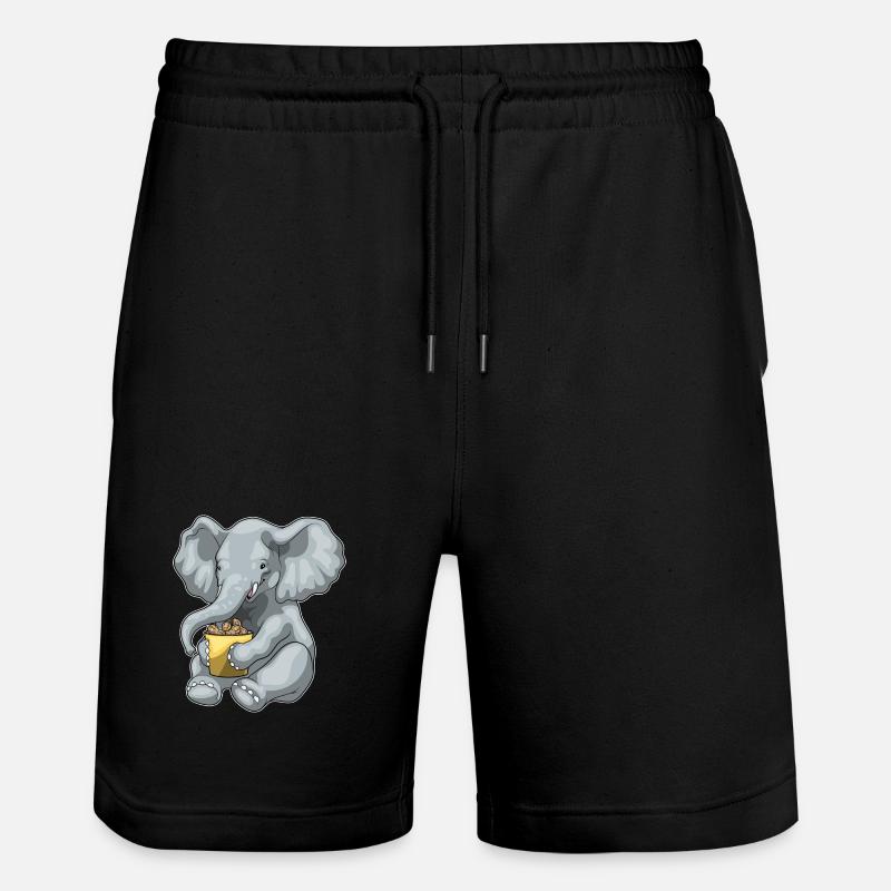 Elephant Peanuts - Stanley/Stella Trainer Unisex Organic Jogging Shorts - black