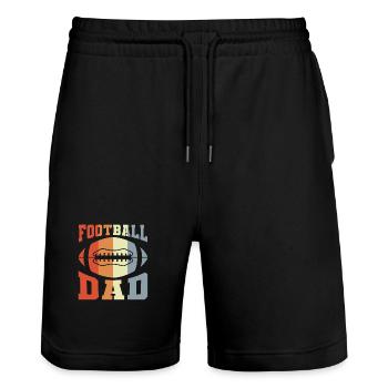 Papa de football américain - Short de jogging bio TRAINER Stanley/Stella unisexe - noir - Devant - Nik (191cm) & Marisol (170cm)