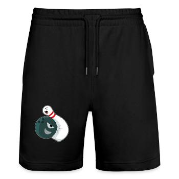 Bowling Bowling Ball Pin - Stanley/Stella Trainer Unisex Organic Jogging Shorts - black - Front - Nik (191cm) & Marisol (170cm)