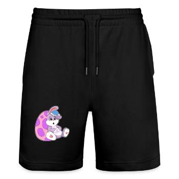 Bunny Easter Relax - Short de jogging bio TRAINER Stanley/Stella unisexe - noir - Devant - Nik (191cm) & Marisol (170cm)
