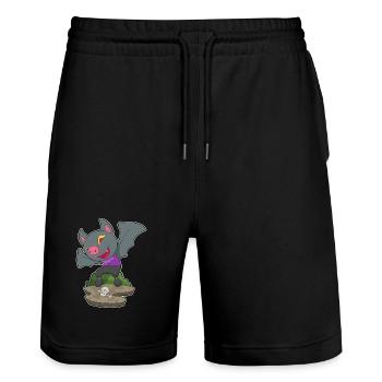 Chauve-souris Halloween crâne - Short de jogging bio TRAINER Stanley/Stella unisexe - noir - Devant - Nik (191cm) & Marisol (170cm)