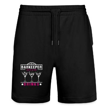 Barkeeper Lord - Stanley/Stella Unisex Bio Joggingshorts Trainer  - Schwarz - Vorne - Nik (191cm) & Marisol (170cm)