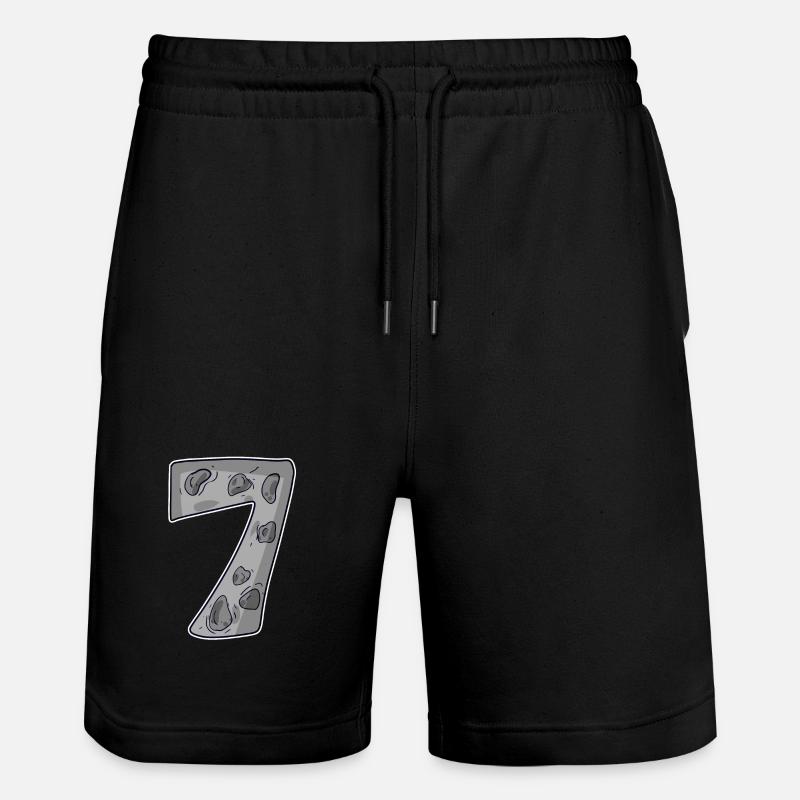 7 Zahl Sieben Nummer Symbol Zeichen - Stanley/Stella Unisex Bio Joggingshorts Trainer  - Schwarz