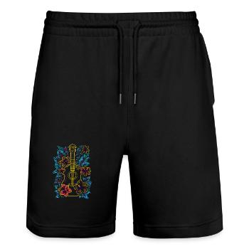 Musique d’Hawaï Look rétro - Short de jogging bio TRAINER Stanley/Stella unisexe - noir - Devant - Nik (191cm) & Marisol (170cm)