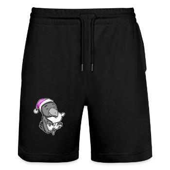 Crow Tired Sleeping Sleeping Girl - Stanley/Stella Trainer Unisex Organic Jogging Shorts - black - Front - Nik (191cm) & Marisol (170cm)