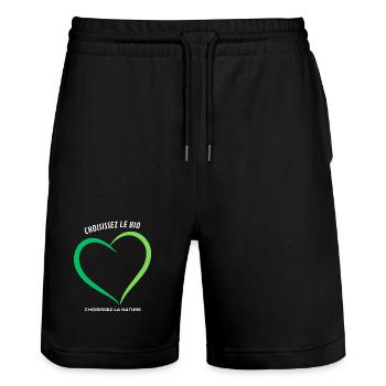 Choisissez le bio Choisissez la nature - Short de jogging bio TRAINER Stanley/Stella unisexe - noir - Devant - Nik (191cm) & Marisol (170cm)