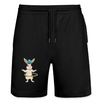 Bunny Easter Fitness - Short de jogging bio TRAINER Stanley/Stella unisexe - noir - Devant - Nik (191cm) & Marisol (170cm)
