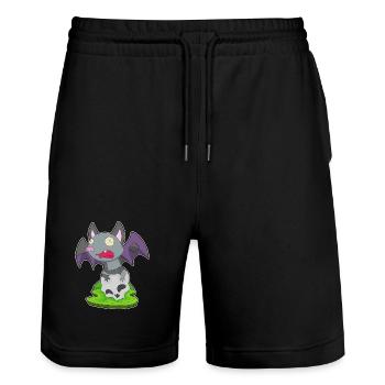 Chauve-souris Halloween crâne - Short de jogging bio TRAINER Stanley/Stella unisexe - noir - Devant - Nik (191cm) & Marisol (170cm)