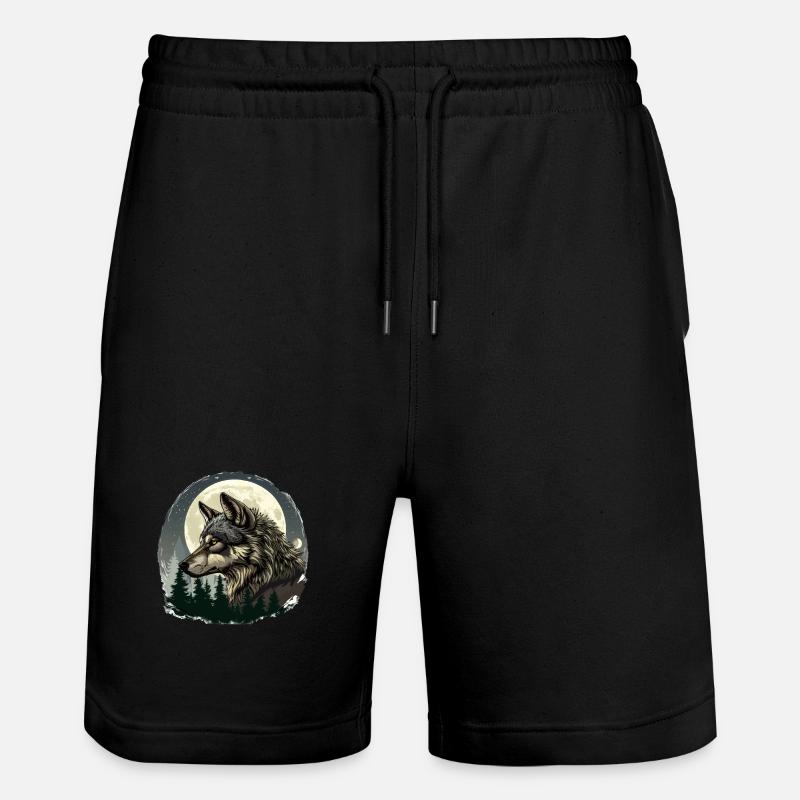 Wolf's Blood - Stanley/Stella Trainer Unisex Organic Jogging Shorts - black
