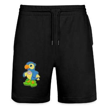 Parrot Cup of Coffee - Stanley/Stella Trainer Unisex Organic Jogging Shorts - black - Front - Nik (191cm) & Marisol (170cm)