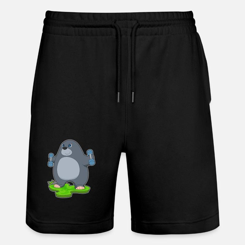 Maulwurf Krafttraining Hantel - Stanley/Stella Unisex Bio Joggingshorts Trainer  - Schwarz
