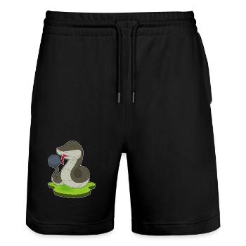 Schlange Bowling Bowlingkugel - Stanley/Stella Unisex Bio Joggingshorts Trainer  - Schwarz - Vorne - Nik (191cm) & Marisol (170cm)