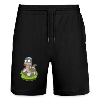 Snake Glasses - Stanley/Stella Trainer Unisex Organic Jogging Shorts - black - Front - Nik (191cm) & Marisol (170cm)