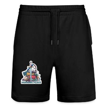 Farming Place Legendary Loot Level Gamer Shirt - Stanley/Stella Unisex Bio Joggingshorts Trainer  - Schwarz - Vorne - Nik (191cm) & Marisol (170cm)