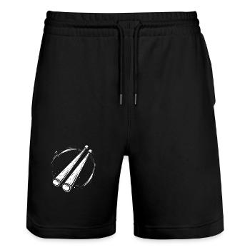 Drumsticks Sketch - Stanley/Stella Trainer Unisex Organic Jogging Shorts - black - Front - Nik (191cm) & Marisol (170cm)