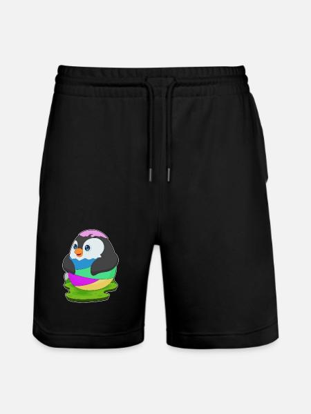 Penguin Easter Easter Egg - Stanley/Stella Trainer Unisex Organic Jogging Shorts - black