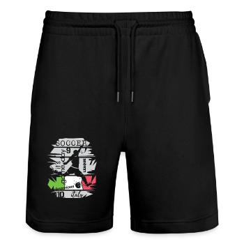 Fußball Italien Torschuss Team Illustration Symbol - Stanley/Stella Unisex Bio Joggingshorts Trainer  - Schwarz - Vorne - Nik (191cm) & Marisol (170cm)