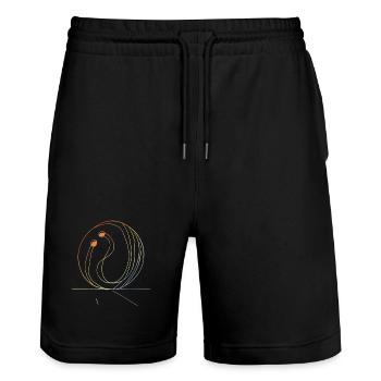 Oldschool Bowling - Stanley/Stella Trainer Unisex Organic Jogging Shorts - black - Front - Nik (191cm) & Marisol (170cm)