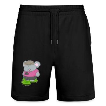 Elephant Photographer Camera - Stanley/Stella Trainer Unisex Organic Jogging Shorts - black - Front - Nik (191cm) & Marisol (170cm)