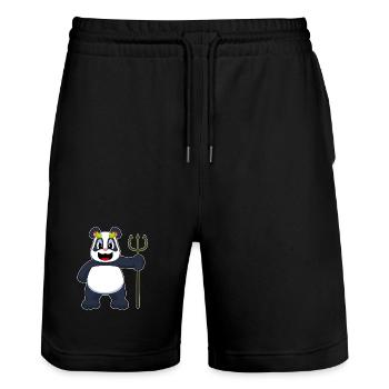 Panda Halloween Diable - Short de jogging bio TRAINER Stanley/Stella unisexe - noir - Devant - Nik (191cm) & Marisol (170cm)