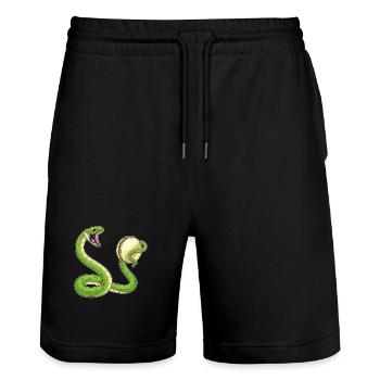 Serpent Musicien Tambourin Musique - Short de jogging bio TRAINER Stanley/Stella unisexe - noir - Devant - Nik (191cm) & Marisol (170cm)