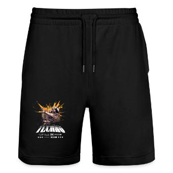 Astronaute en Spray Splash Techno - Short de jogging bio TRAINER Stanley/Stella unisexe - noir - Devant - Nik (191cm) & Marisol (170cm)
